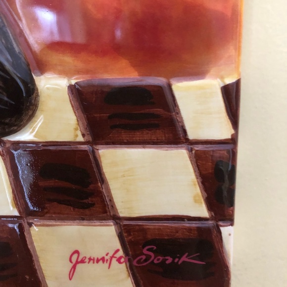 NWOT Chef Ceramic Tile Wall Hanging Jennifer Sosik Decor - Picture 4 of 6